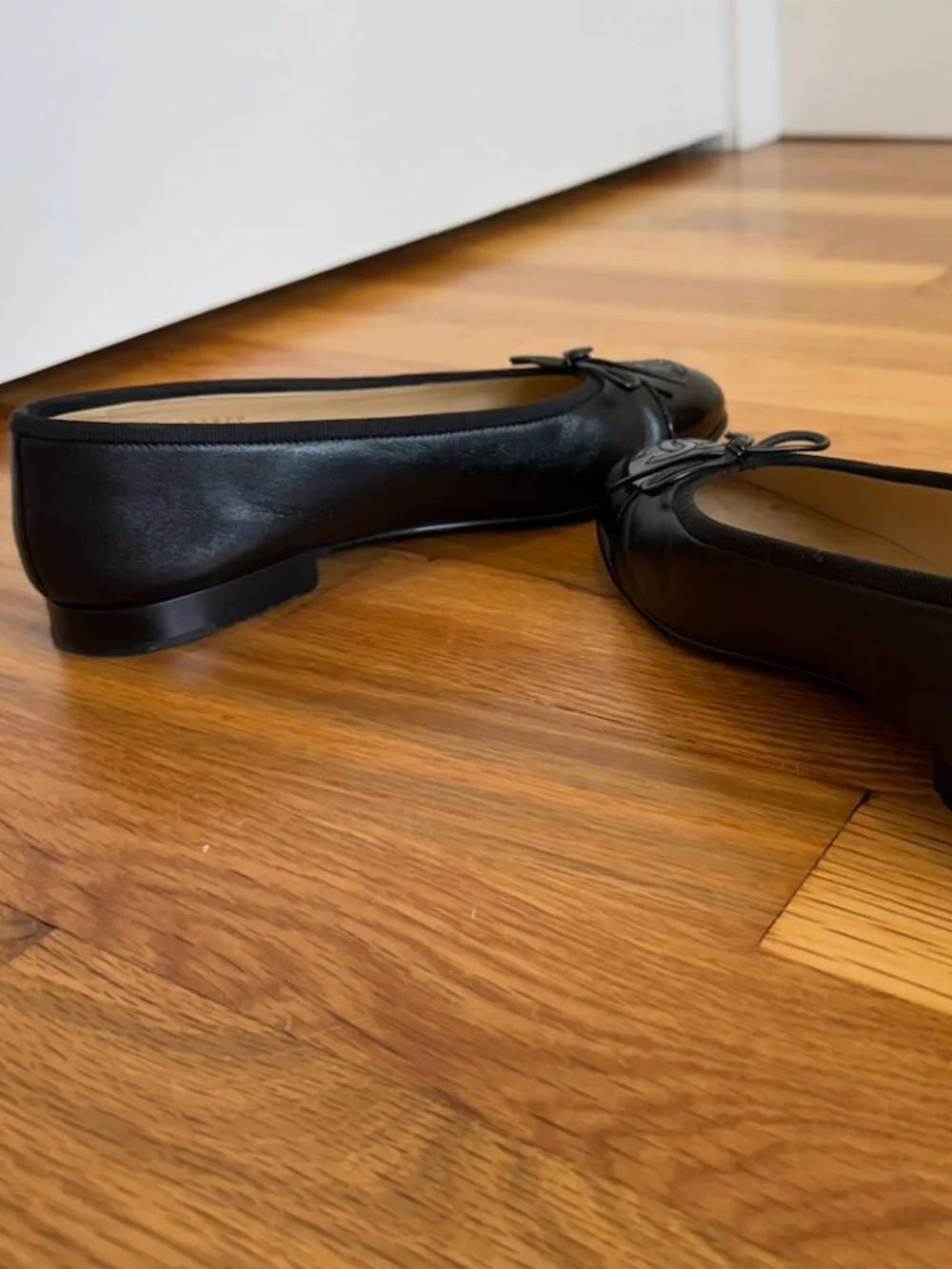 CHANEL Black Ballet Flats - Size 36